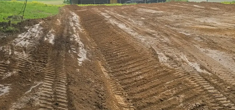 Foothills ground graded on a Caldwell County job — served by Little Acres Grading