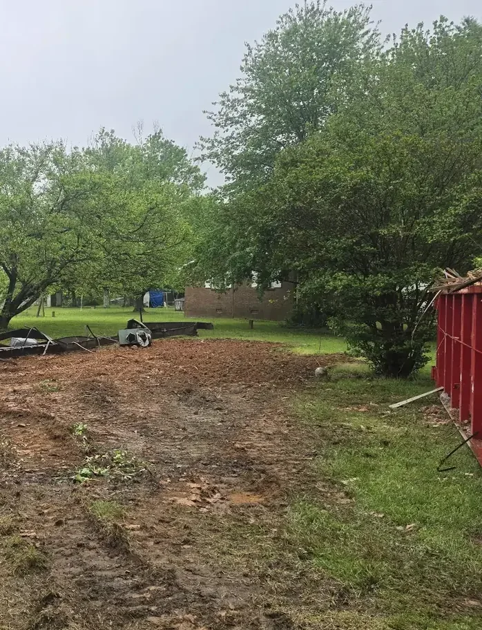 The cleared pad left graded after a mobile home was demolished and hauled off — Little Acres Grading